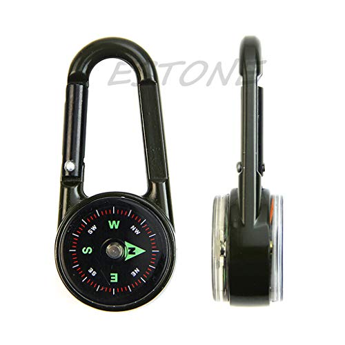 Carabinero multifuncional metal con brújula y termómetro miniatura 4