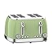 Tostadora De 4 Rebanadas Con Elevación Alta, Ranuras Anchas, Controles Independientes De 2 Rebanadas, Bandejas For Migas Extraíbles, 1500 W (Color : Light green)