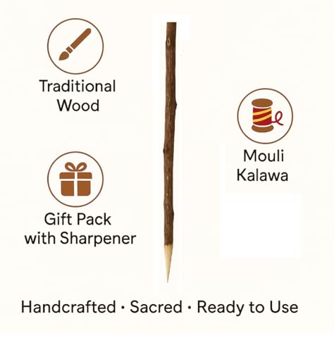 Image of Anar ki Kalam, (Used for writing on Bhojpatra) - Set of 2 Sticks with FREE Kalawa & Sharpener | Perfect for Pooja, Mantra & Bhojpatra Yantra and Mantra Writing