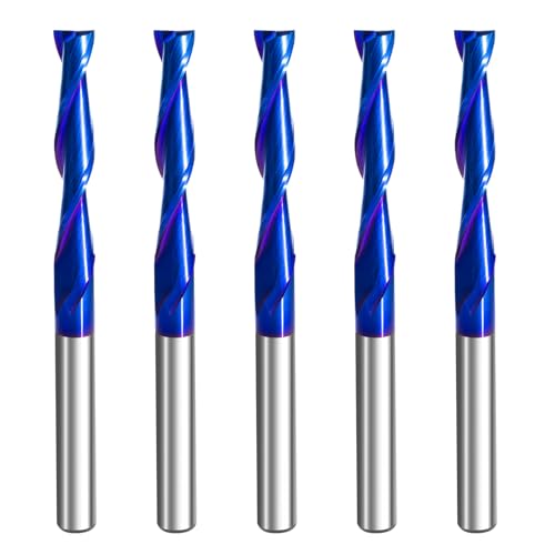 Image of 5PCS Up Cut Carbide Spiral Router Bits 1 /4 inch Shank 1 /4 inch Cutting Diameter 3 OAL Solid Carbide Router Bit for Wood, Plastic & CNC Engraving