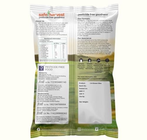 Image of Safe Harvest Sonamasuri Unpolished Brown Rice 5kg| Pesticides Free