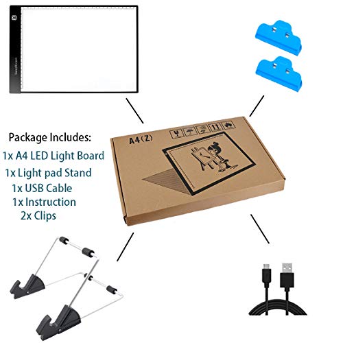 SanerDirect Diamond Painting Light Pad A4, Well-Design Type-C Connection Port, Adjustable Brightness with Detachable Stand and Clips (Upgraded) - Thumbnail 7