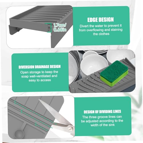 Protector contra salpicaduras para fregadero de silicona cortable y resistente al calor 7