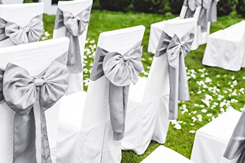 12 Pack Silver Satin Table Runner 12 X 108 Inch Long Premium Table Runners For Wedding Party Events Decoration，Birthday Parties, Banquets Decorations，Graduations, Engagements #TOP5