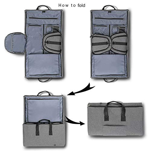 BUG Garment Bags, Convertible Garment Bag with Shoulder Strap, Shoes Compartment, Carry on Travel Suit Bags, 2 in 1 Garment Duffle Bag for Men Women Weekender Bag