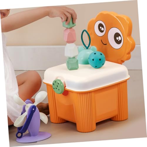 Boîte de rangement pour blocs de construction avec couvercle chaise enfant