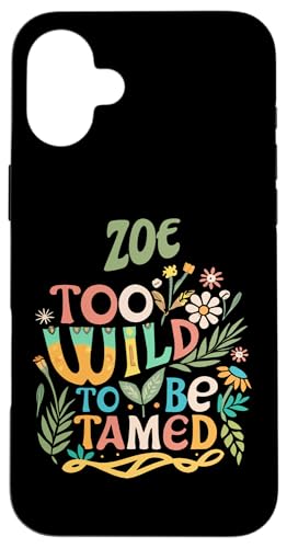 ZOE Name Cute Retro Girls Wildflower ZOE Name スマホケース iPhone 16 Plus 用