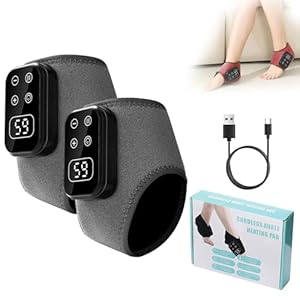 3-In-1-Fußmassagegerät, 2026 Aktualisiertes Fussmassagegerät elektrisch, 5 Vibration Modes & 6 Heat Settings(40-65℃), tragbarer kabelloser Knöchelmassagegerät, Gift for Unisex-Geschenk (B-2PCS)
