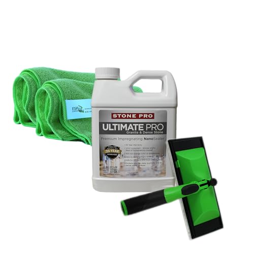 StonePro – Ultimate Pro Sealer (for Sealing Granite, Slate, Quartzite & Dense Stone) (1 Quart – 32 Fl Oz) (All in ONE Bundle)