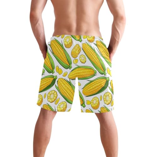 Vegetables Corn Mens Swim Trunks Quick Dry Beach Shorts with Pocket S 23031783