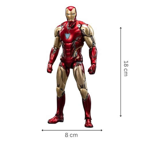 Image of ZD Toys Action Figure Collectible - 7 Inch Ironman Mk 85, Superheros Premium PVC Build Collectible, Interchangeable Accessories, Perfect for Gifting, Ages 15+ Years
