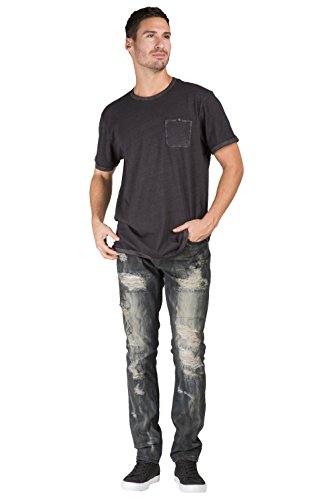 Level 7 Men's Slim Straight Mended Premium Denim Jeans3