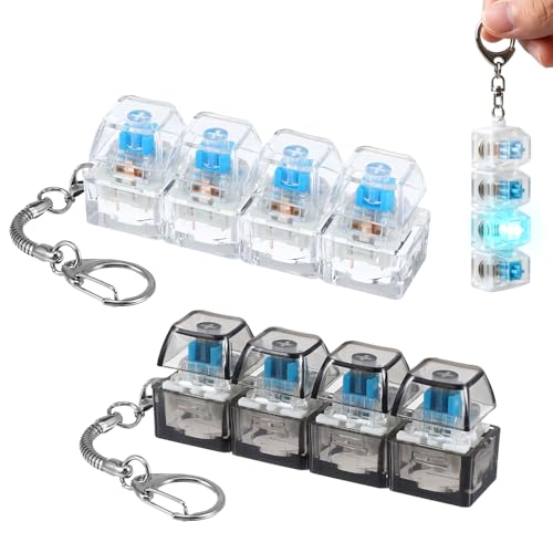 2 Pcs Keyboard Fidget Anxiety Relief Keyboard Detachable Stress Relief Keychain Stress Reduction and Leisure Time (with light)