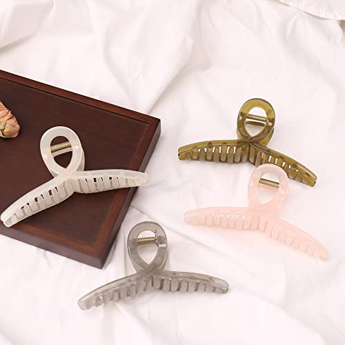 Kuduoer Hair Clips Ladies And Girls Large Banana Hair Clips High Elasticity Claw Clips Anti-Slip Butterfly Hair Clips Suitable For Thin Hair And Thick Thick Hair Clips 4Pcs #TOP6