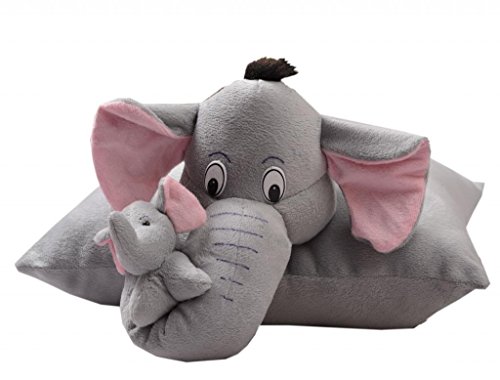 Image of Tickles Elephant Soft Stuffed Plush Cushion Pillow Cum Toy for Boys & Girls Birthday Gift (Size: 43 cm Color: Grey)