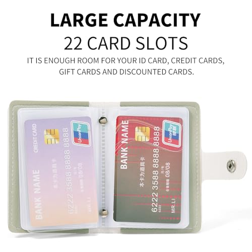 Image of RNIEGA Card Holder for Women Small Womens Wallet Vegan Leather RFID Blocking Transparent Card Case with 22 Slots