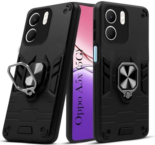 Image of AIBEX Armor Back Cover Compatible for Oppo A5X 5G| Rugged Shockproof Case with Ring Holder & Kickstand | Military-Grade Protection | Magnetic Car Mount Compatible