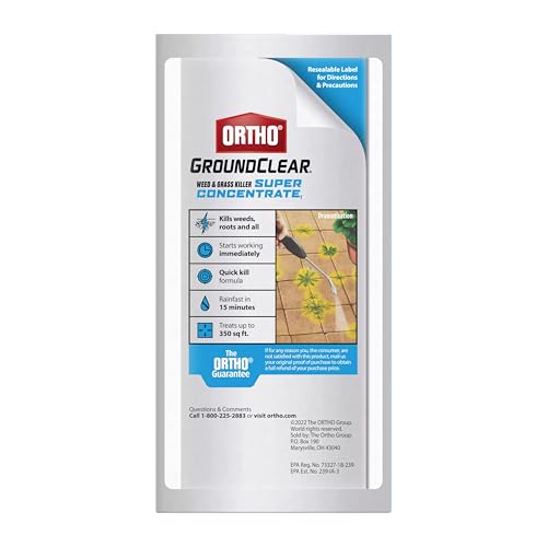Image of Ortho GroundClear Weed & Grass Killer Super Concentrate 1 with Empty 1 /2 gal. Reusable Bottle, Comfort Wand & Two 5 oz. Refill Pouches