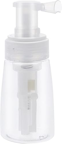 Botella pulverizadora de polvo de barbero  6.1 fl oz de polvo de talco recargable y aplicador de fibra capilar para salón, hogar y viajes  soplador