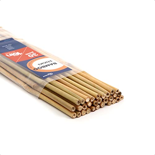 Image of COLOtime Bamboo Sticks 16 Inch Plant Stakes Garden Stakes for Indoor Potted Climbing Plants Poles Support Orchid Daffodils 30 Pack