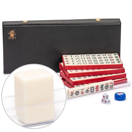 Yellow Mountain Imports Mini American Mahjong Travel Game Set with Nylon Case, Racks, Wind Indicator and Dice