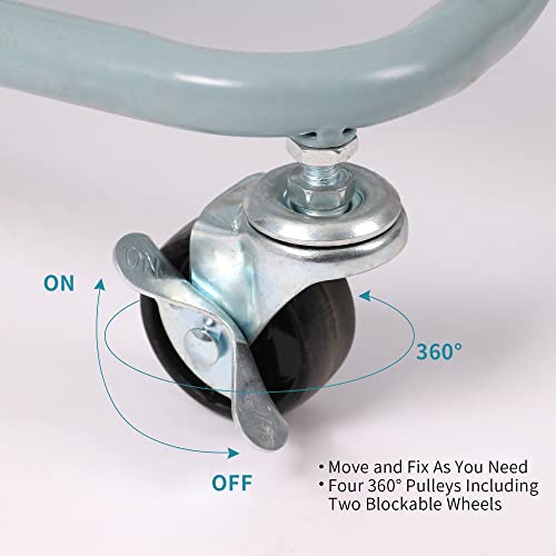 Miocasa 3-Tier Metal Utility Rolling Cart, Heavy Duty Multifunction Cart With Lockable Casters, Easy To Assemble, Suitable For Office, Bathroom, Kitchen, Garden (Blue) #TOP2