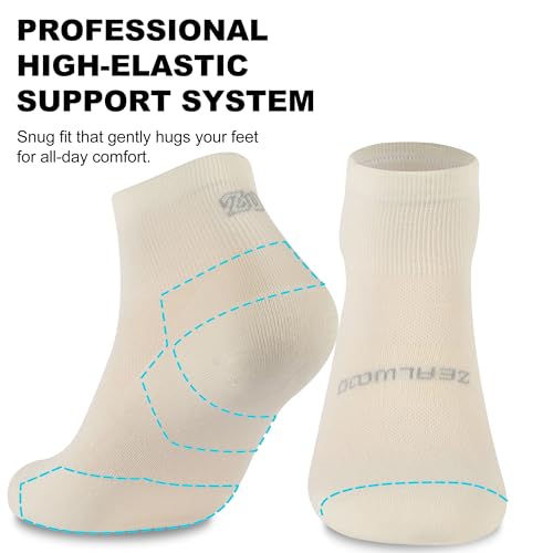 Image of ZEAL WOOD 3 Pairs Mens Womens Merino Wool Ankle Athletic Socks Low Cut Running Golf Tennis Hiking Socks Quarter