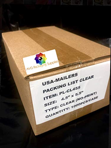 500 - 4.5 X 5.5 Clear Packing List Enclosed Envelopes Plain Face Back Load / Shipping Label Envelopes / Label Envelopes Pouches/ Clear Face – Non-Printed #TOP1