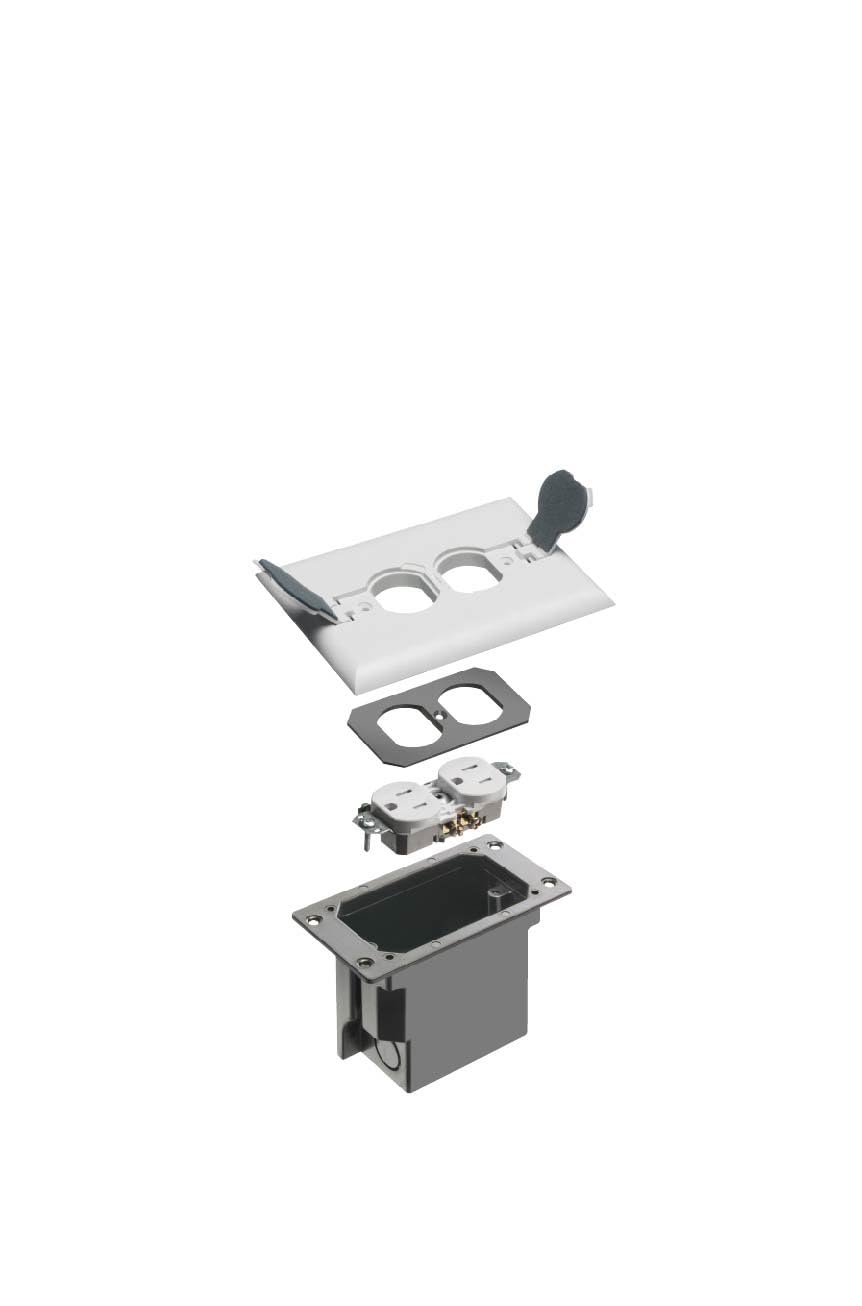 Arlington Industrias Retrofit caja de suelo eléctrica con tapa tapas para suelos existentes, FLBRF101W-1
