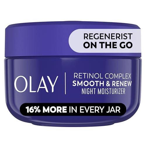 Olay Regenerist Retinol Face Moisturizer, Smooth & Renew Cream for Women, Fragrance-Free - Anti-Aging, Anti-Wrinkle, Fine Lines, Tightening, Brightening - Recyclable Eco Jar, Non-Greasy, 2 Oz