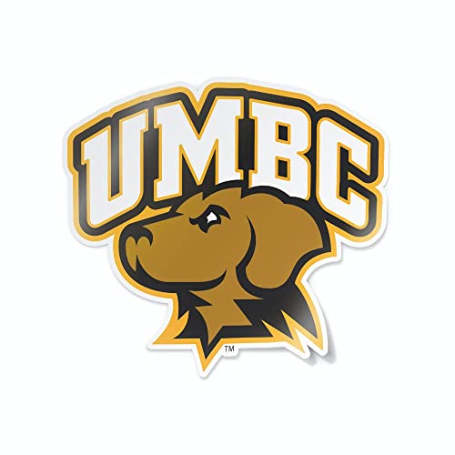Image of University of Maryland Baltimore County Golden Retrievers UMBC Arched Over Dog Head Weatherproof Vinyl Sticker Car Decal from Nudge Printing