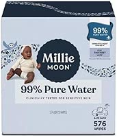 Millie Moon 99% Pure Water Baby Wipe, 576ct