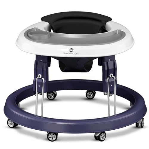 Image of StarAndDaisy Walker for Baby /Kids 6 to 24 Months, Baby Walker Boys & Girls with 360 Rotational Wheels & Padded Seat, Foldable Walker for Kids for 1 Year with Adjustable Height -Blue