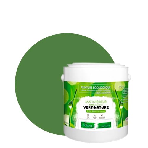 BOX DECO COULEURS Peinture murale naturelle écologique aspect mat intérieur Natura - 2,5L / 33m², Vert Nature