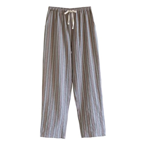 Cambkatl Men's Cotton Striped Pajama Pants Comfy Elastic Waist Lightweight Pjs Bottoms Sleepwear Lounge Pants with Pockets