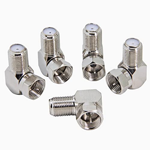 Right Angle Coax Connector, 5 Pack F Type 90...