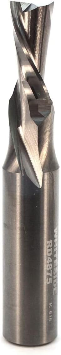 Whiteside RD4875 Spiral Downcut Straight Router Bit: 3/8 Inch Cutting Diameter, 1/2 Inch Shank, 3/4 Inch Cutting Length