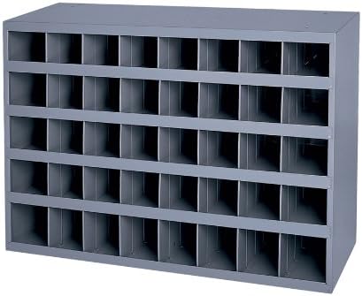 Durham 349-95 Gray Cold-Rolled Steel 40-Opening Bin, 33-3/4" Width x 22-1/4" Height x 8-1/2" Depth