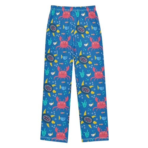 Cute Crab Turtle Fishes Boys Pants for Kids Jogger Pants with Pockets S-XL