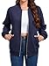 Timuspo Langarm Zipper Damen-Jacken Elegant Damenjacken Für Den Übergang Rippbündchen Sweatshirt Jacke Warm Bequem Strickjacke Marineblau M