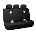 FH Group Full Set Cloth Car Seat Covers, Universal Fit, Low Back Front Seat Covers, Airbag Compatible, Split Bench Rear Seat, Washable Seat Cover For SUV, Sedan, Van, Black