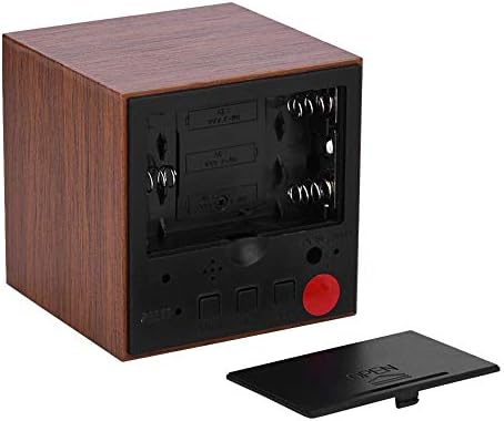 Back view of the Zerone Digital Alarm Clock with the battery compartment open