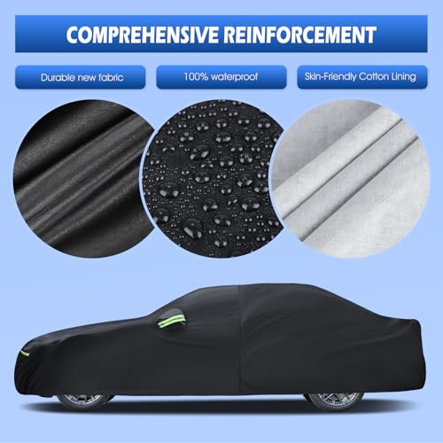 Image of Migaven Car Cover Custom Fit for Toyota Corolla 2000-2025, Honda Civic 1991-2025, Waterproof Full Exterior Cover Rain Sun Protection with Door Zipper