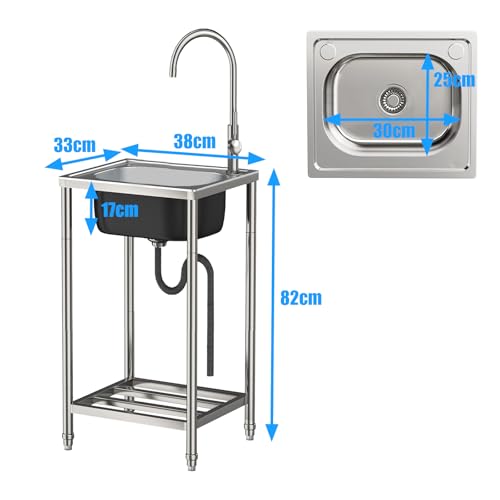 Fregadero exterior para autocaravanas y cobertizos con soporte funcional 3