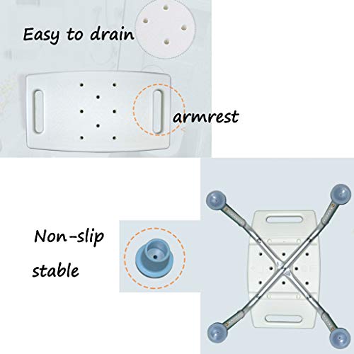 Tabouret de douche réglable en aluminium léger pour salle de bain - 3