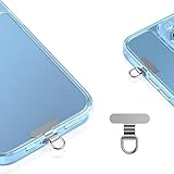 [Heptour] スマホ ストラップホルダー 傷防止フィルム加工 ミニ 携帯ストラップホルダー 小型 極薄0.4mm 落下防止 薄型 丈夫 充電影響なし android iphone対応 スマホアクセサリ 全機種対応 (ステンレス色)