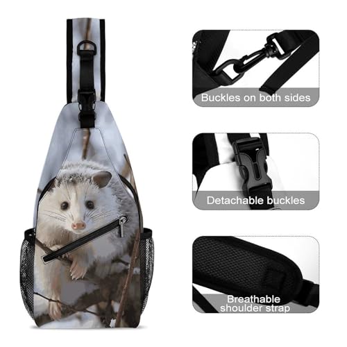 Bolso tipo sling Opossum en nieve para mujer y hombre miniatura 3