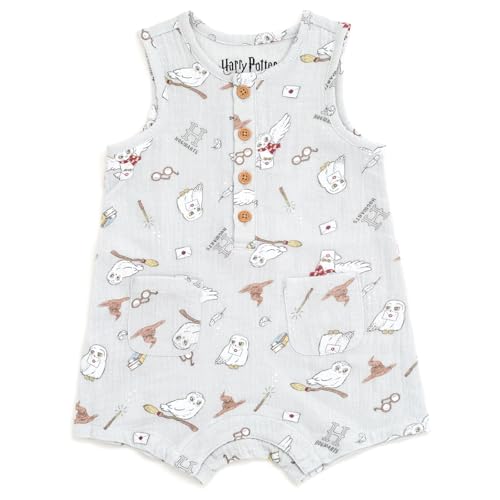 Image of Harry Potter Baby Henley Romper Newborn to Infant Sizes (Newborn - 24 Months)