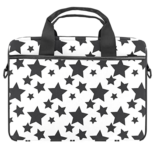 Sacoche bandoulière pour ordinateur motif étoiles noires 28x36.8 cm