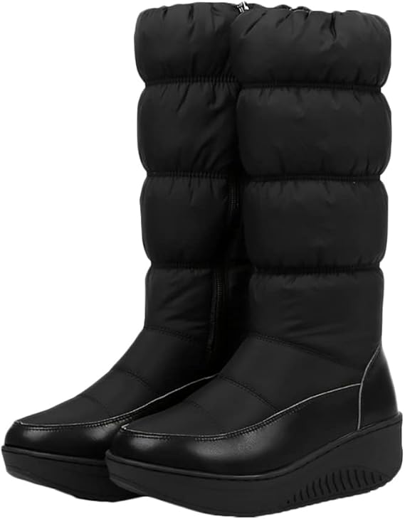 Amazon Co Jp サイドジップ ウィンターブーツ レディース スノーブーツ 冬用 軽量 雪靴 裏起毛 撥水 防寒 防滑 保暖 フェミニン ロングブーツ 長靴 防寒靴 大きいサイズ 女性用 スノーシューズ 防水 学生 通学 靴 アウトドア 厚手ショートブーツ アウトドア ファッション